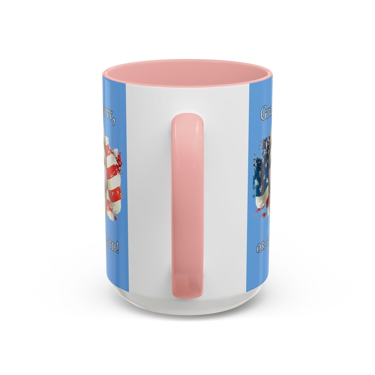 Vendetta, "Give me liberty, or give me death!" Blue Accent Mug by theGreenDragonTavern.shop