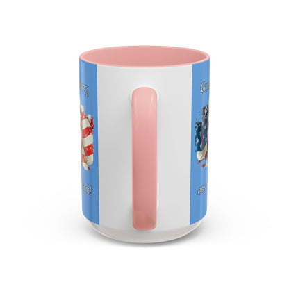 Vendetta, "Give me liberty, or give me death!" Blue Accent Mug by theGreenDragonTavern.shop