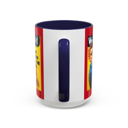 I Am Woman Watch Me Vote Rosie Red Accent Mug by theGreenDragonTavern.shop