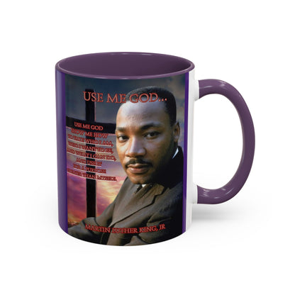 Use Me God, MLK Jr Purple Accent Mug by theGreenDragonTavern.shop
