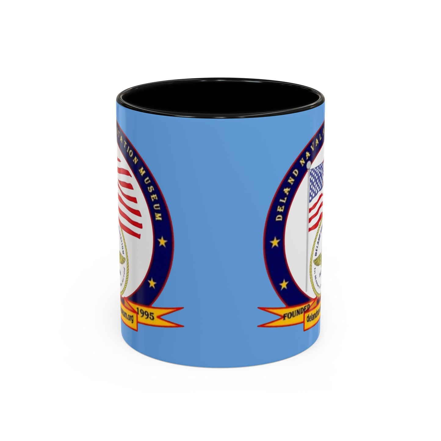 DeLand Naval Air Station Museum Light Blue Accent Mug by theGreenDragonTavern.shop