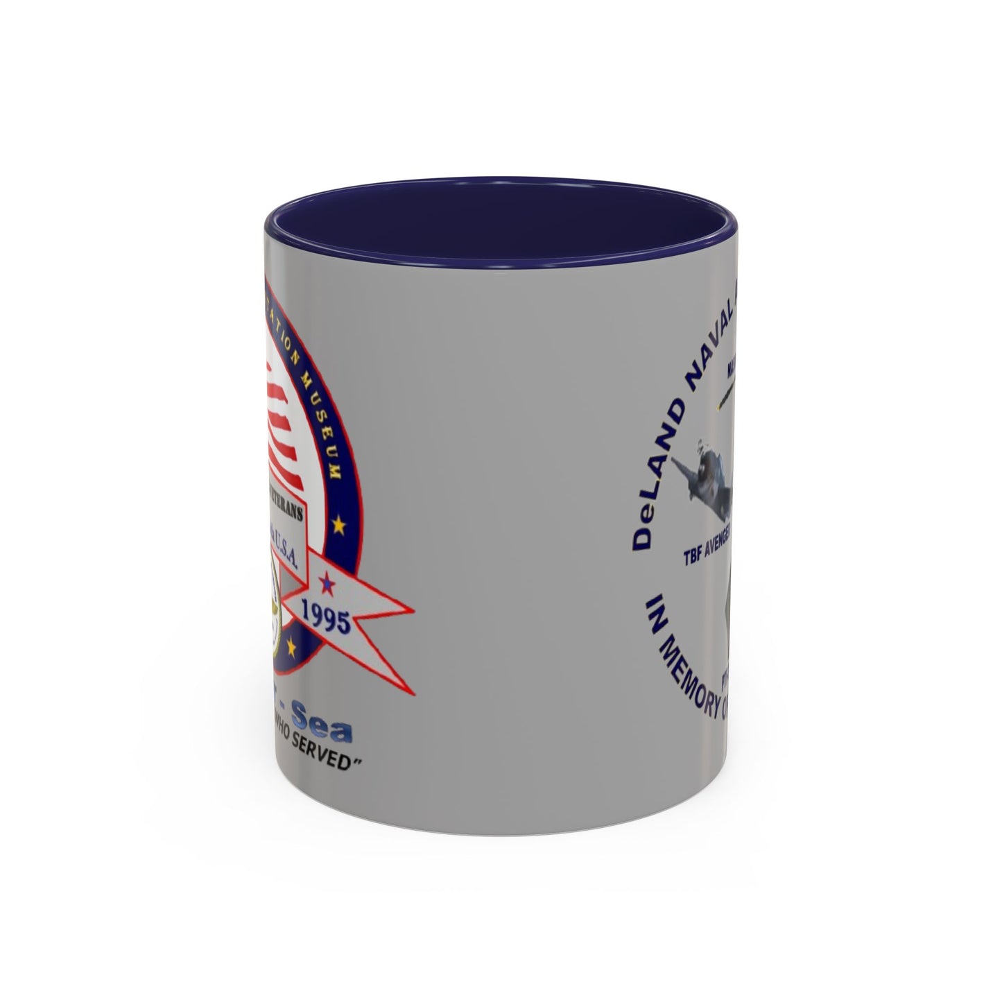 DNASM 2-sided, Founding & Student Art Light Grey Accent Mug by theGreenDragonTavern.shop