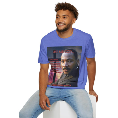 Use Me God, MLK Jr Light colors Unisex T-Shirt by theGreenDragonTavern.shop