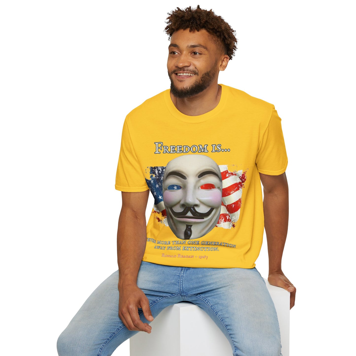 Ronald Reagan Freedom Vendetta Light colors Unisex T-Shirt by theGreenDragonTavern.shop