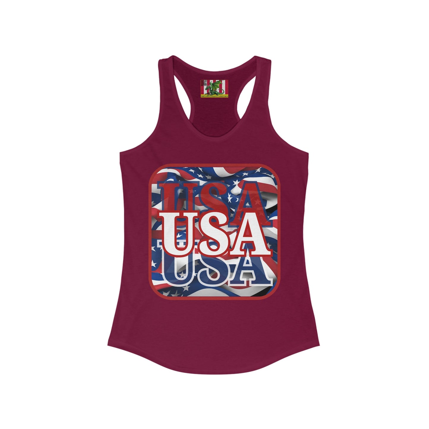 Red WHITE and Blue USA Patriot Women's Racerback Tank Top by theGreenDragonTavern.shop