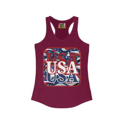 Red WHITE and Blue USA Patriot Women's Racerback Tank Top by theGreenDragonTavern.shop