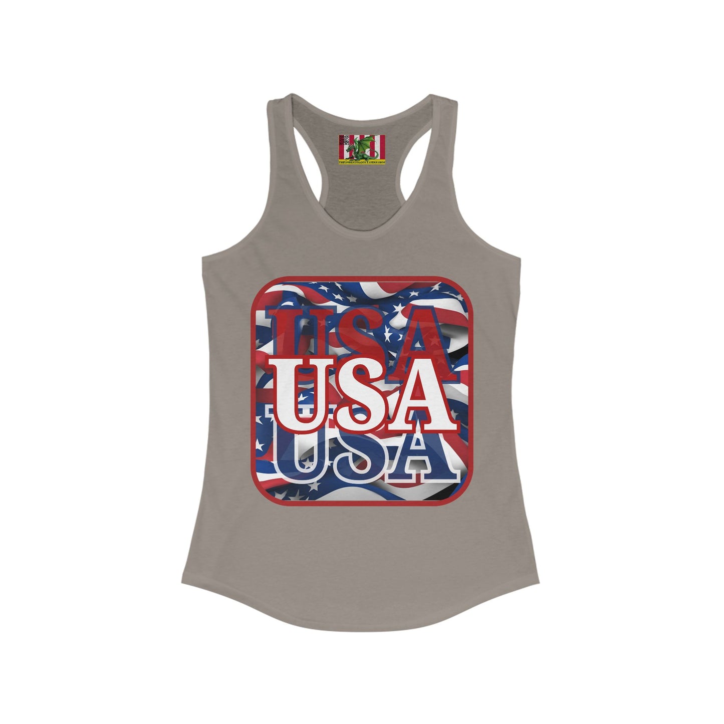 Red WHITE and Blue USA Patriot Women's Racerback Tank Top by theGreenDragonTavern.shop