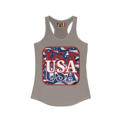 Red WHITE and Blue USA Patriot Women's Racerback Tank Top by theGreenDragonTavern.shop
