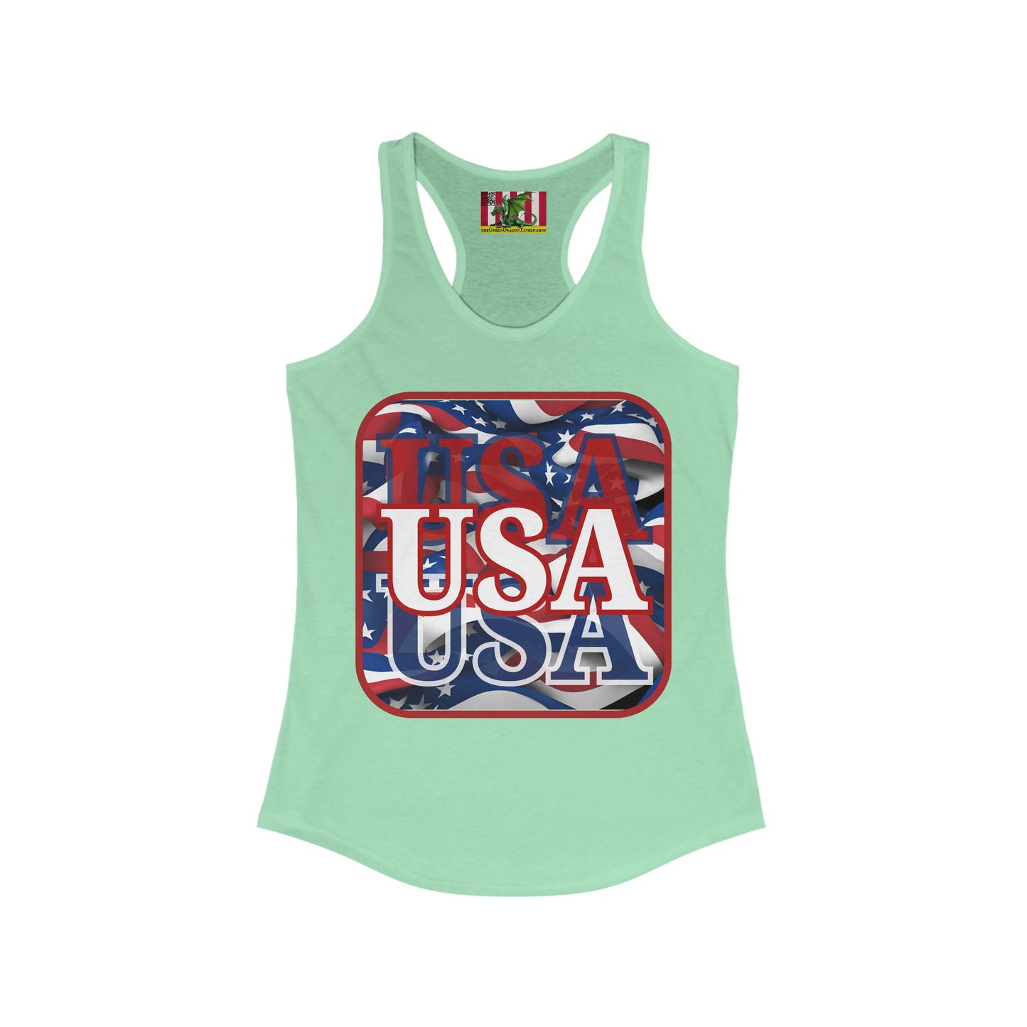 Red WHITE and Blue USA Patriot Women's Racerback Tank Top by theGreenDragonTavern.shop