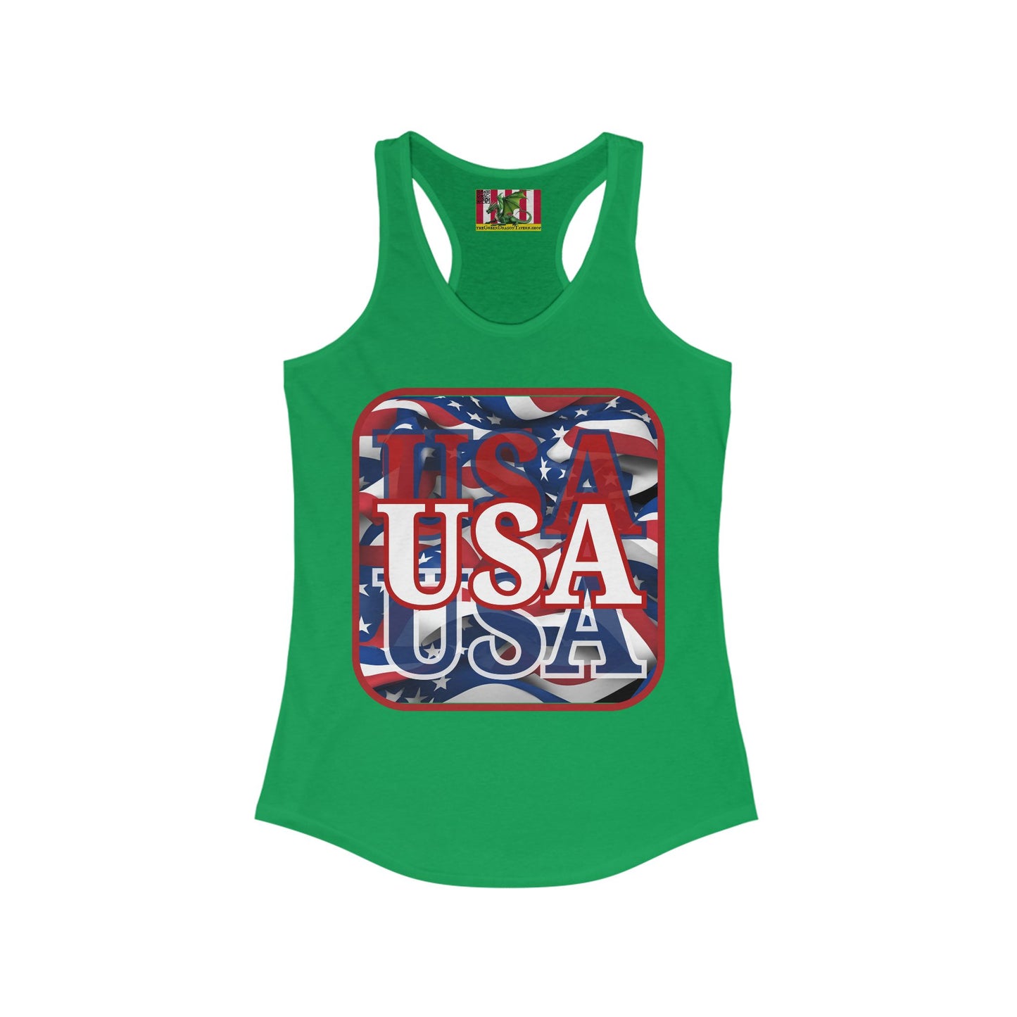 Red WHITE and Blue USA Patriot Women's Racerback Tank Top by theGreenDragonTavern.shop
