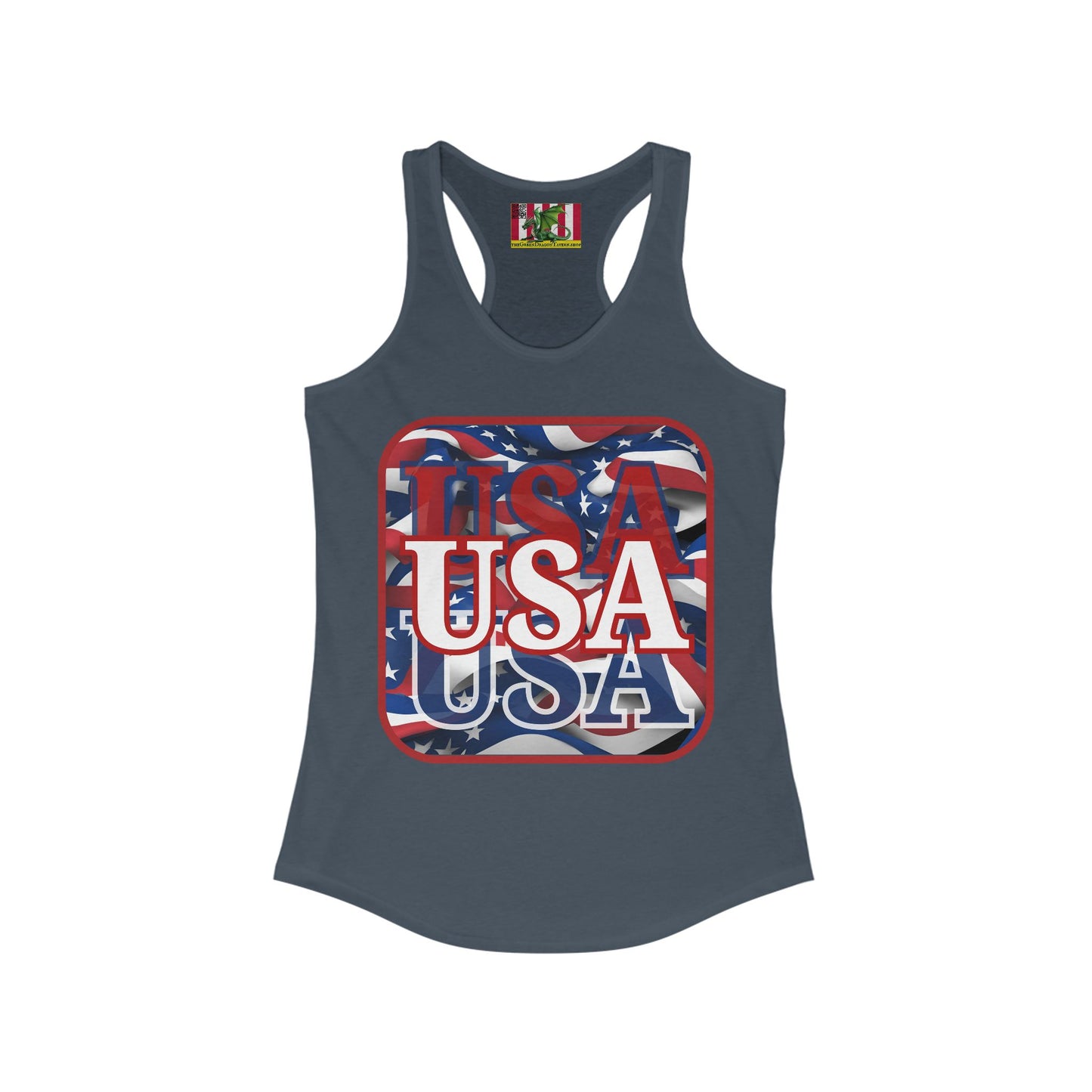 Red WHITE and Blue USA Patriot Women's Racerback Tank Top by theGreenDragonTavern.shop