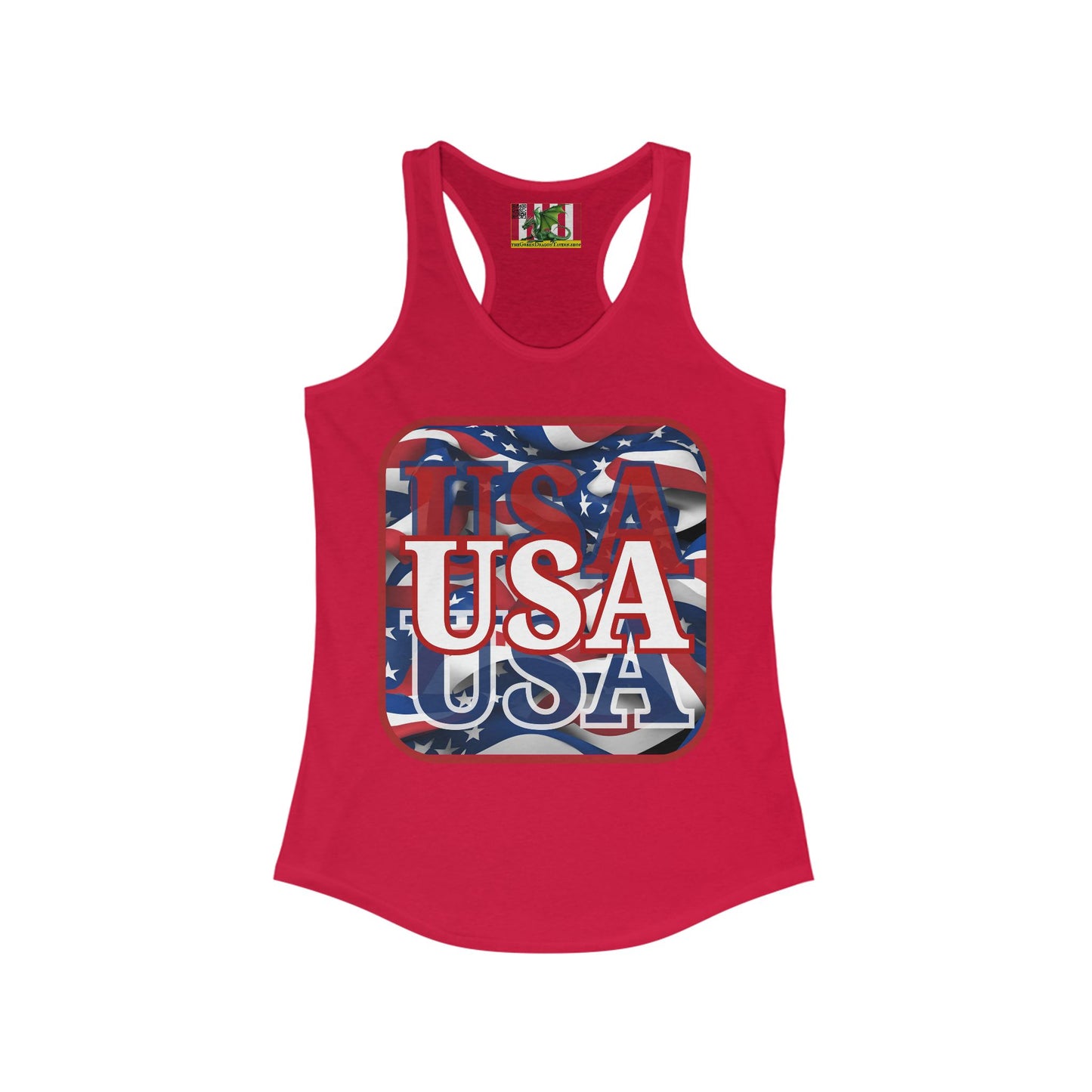 Red WHITE and Blue USA Patriot Women's Racerback Tank Top by theGreenDragonTavern.shop