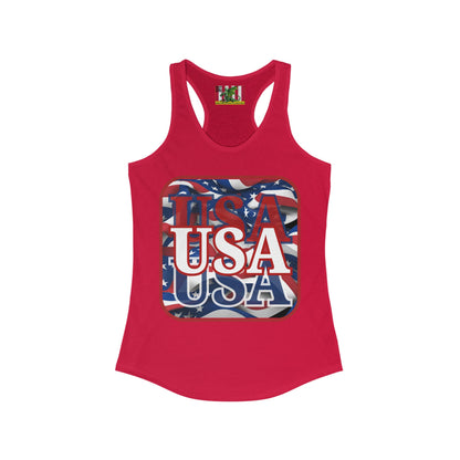 Red WHITE and Blue USA Patriot Women's Racerback Tank Top by theGreenDragonTavern.shop