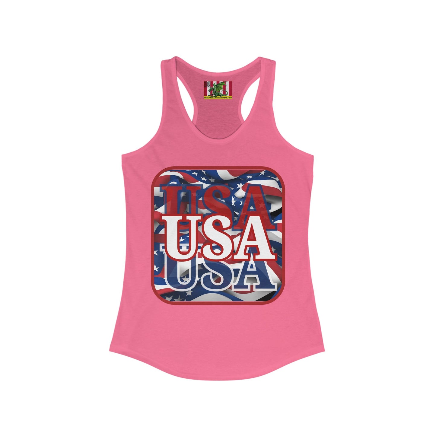 Red WHITE and Blue USA Patriot Women's Racerback Tank Top by theGreenDragonTavern.shop