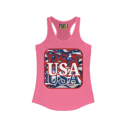 Red WHITE and Blue USA Patriot Women's Racerback Tank Top by theGreenDragonTavern.shop