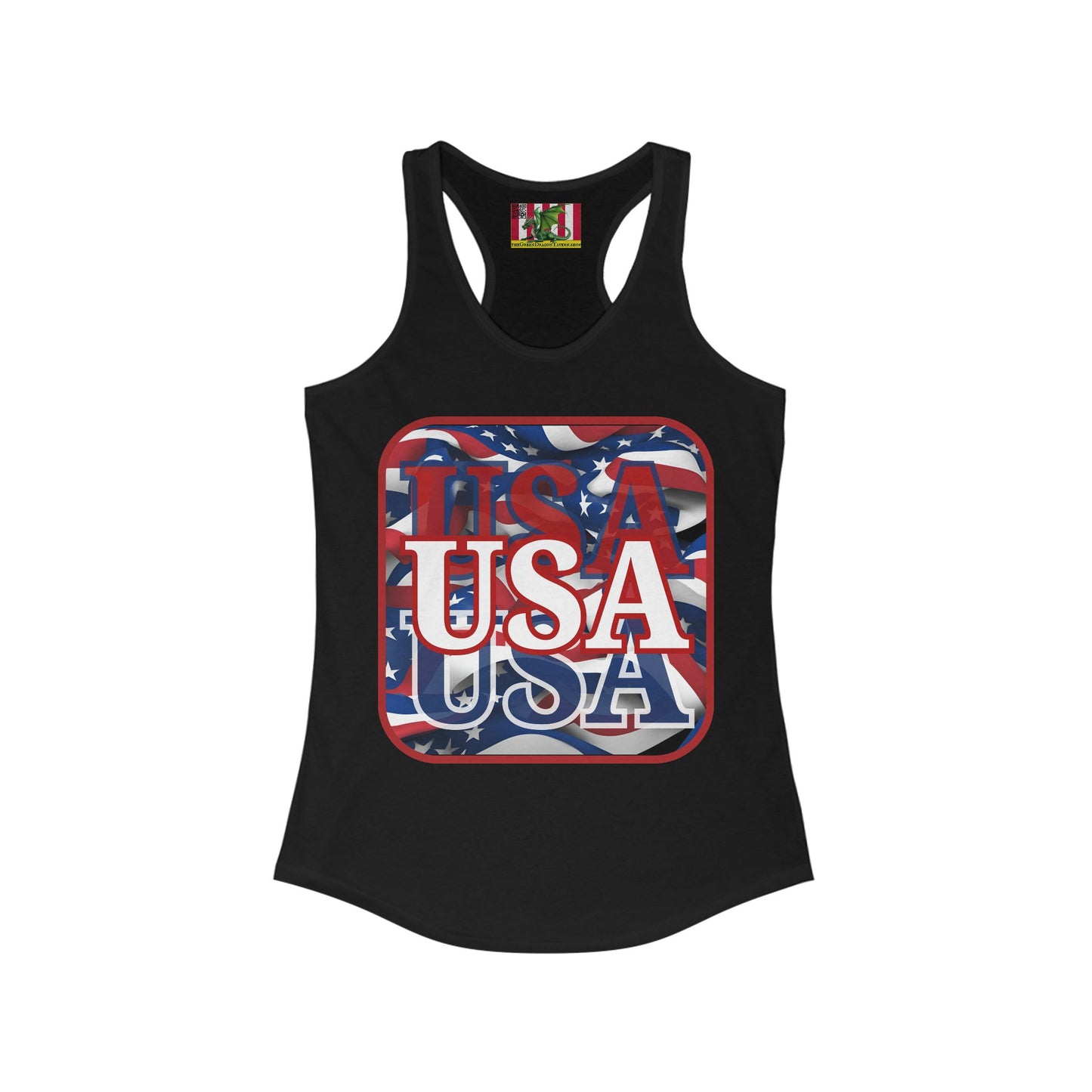 Red WHITE and Blue USA Patriot Women's Racerback Tank Top by theGreenDragonTavern.shop