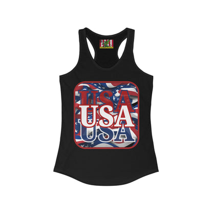 Red WHITE and Blue USA Patriot Women's Racerback Tank Top by theGreenDragonTavern.shop