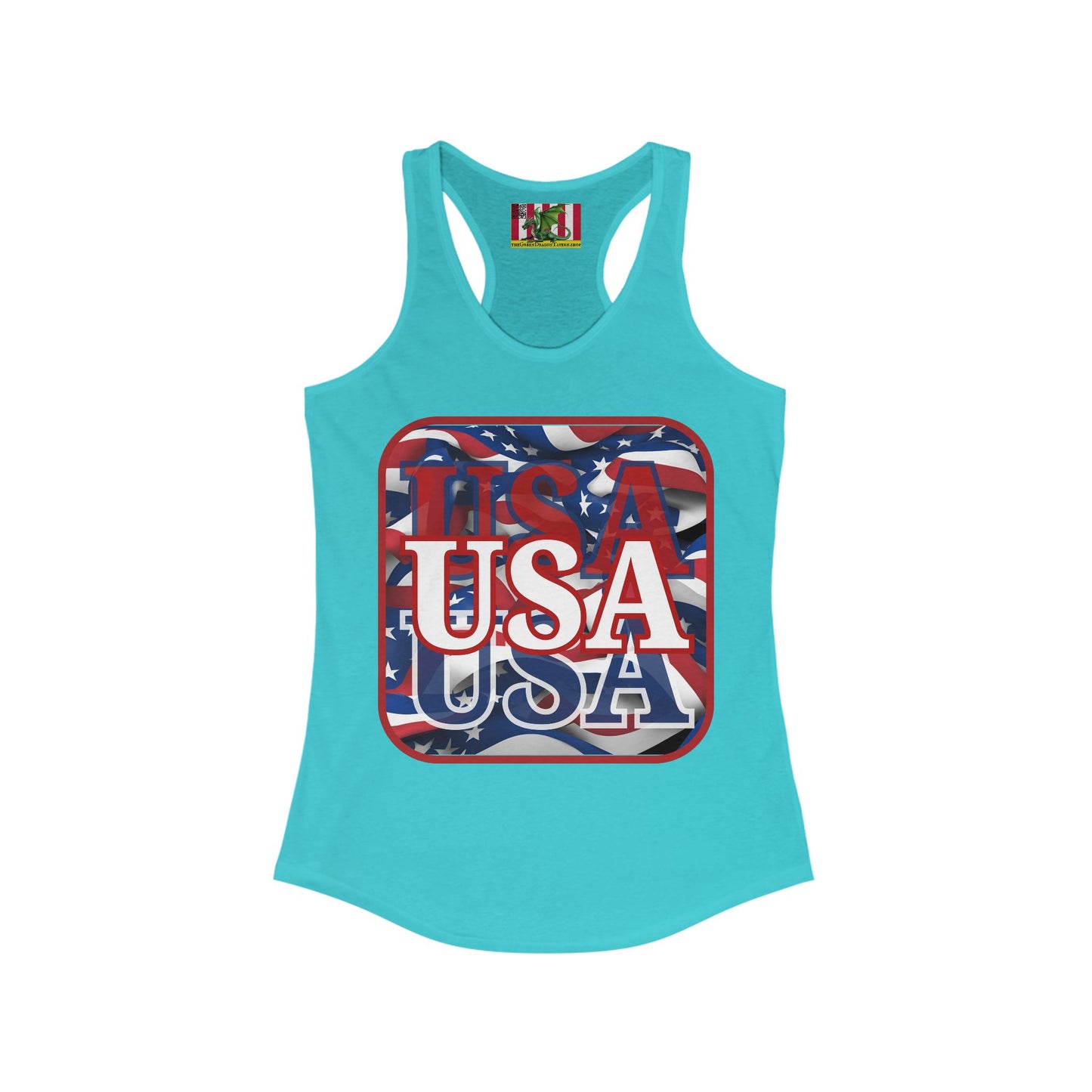 Red WHITE and Blue USA Patriot Women's Racerback Tank Top by theGreenDragonTavern.shop
