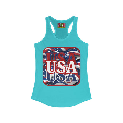 Red WHITE and Blue USA Patriot Women's Racerback Tank Top by theGreenDragonTavern.shop