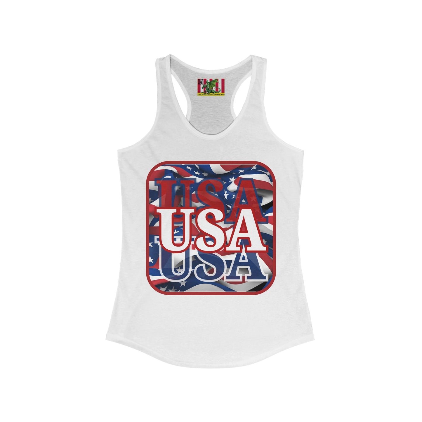 Red WHITE and Blue USA Patriot Women's Racerback Tank Top by theGreenDragonTavern.shop