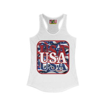Red WHITE and Blue USA Patriot Women's Racerback Tank Top by theGreenDragonTavern.shop