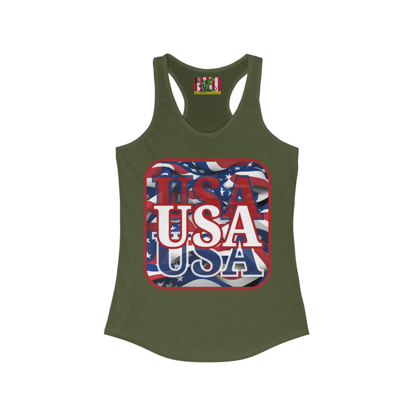 Red WHITE and Blue USA Patriot Women's Racerback Tank Top by theGreenDragonTavern.shop