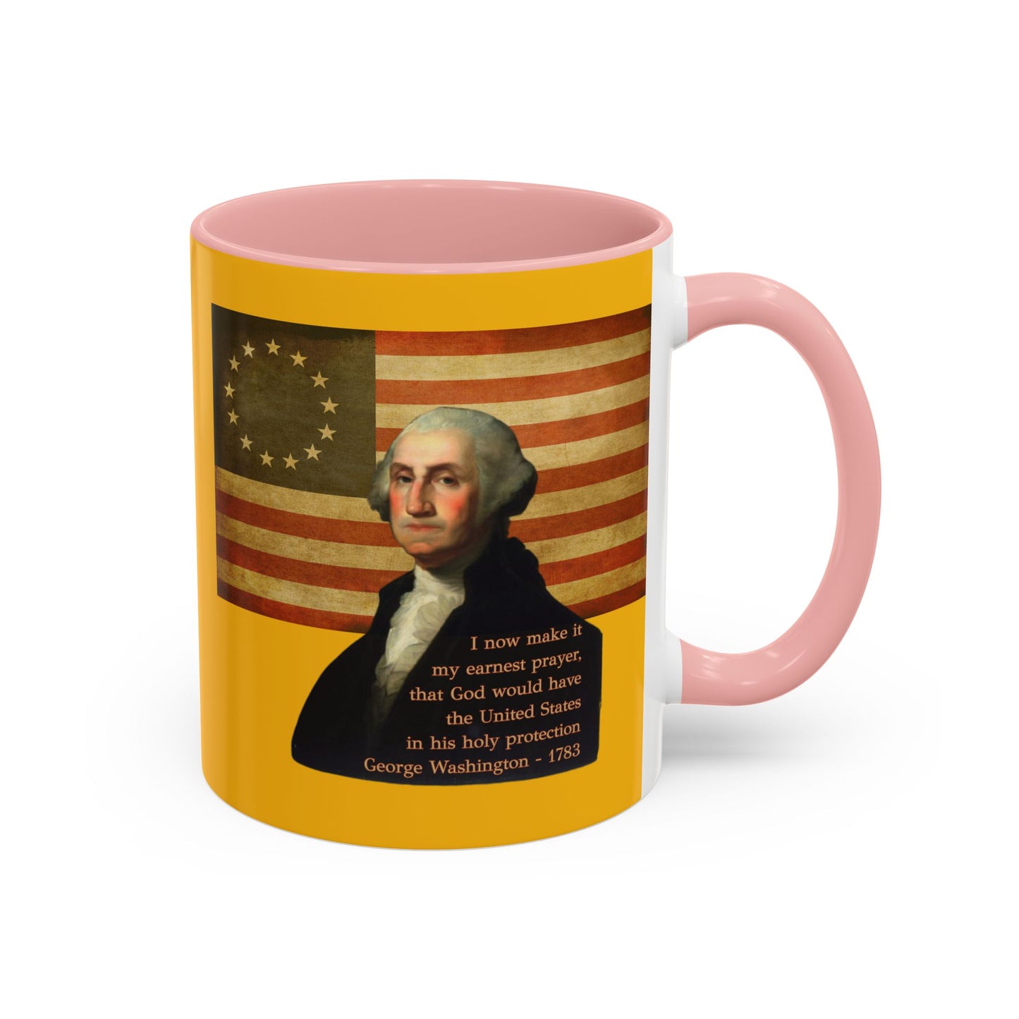 Washington's Earnest Prayer Yellow Accent Mug by theGreenDragonTavern.shop