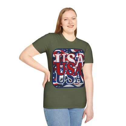 RED White and Blue USA Patriot Dark colors Unisex T-Shirt by theGreenDragonTavern.shop