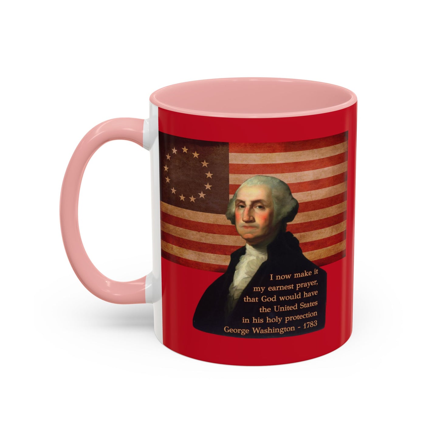 Washington's Earnest Prayer Red Accent Mug by theGreenDragonTavern.shop
