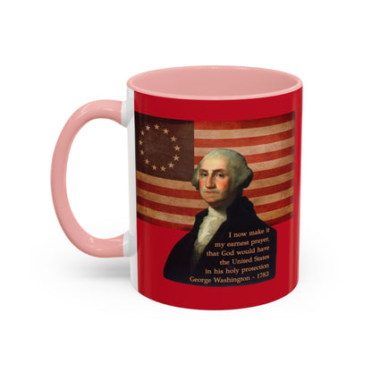 Washington's Earnest Prayer Red Accent Mug by theGreenDragonTavern.shop