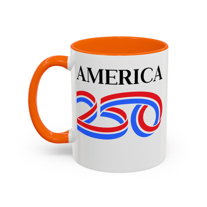 America 250 White Accent Mug by theGreenDragonTavern.shop