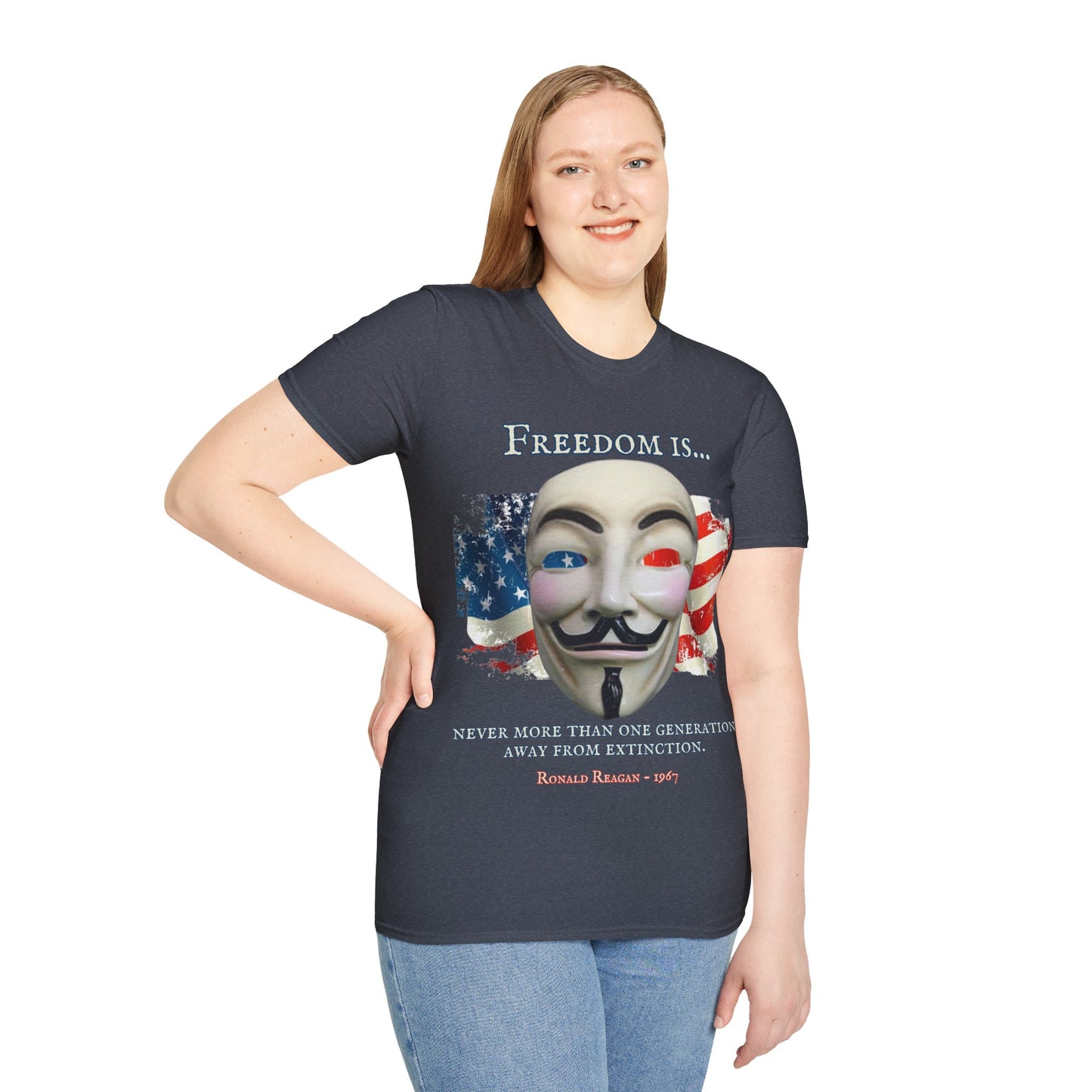 Ronald Reagan Freedom Vendetta Dark colors Unisex T-Shirt by theGreenDragonTavern.shop