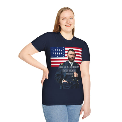 "Traitors and Patriots" Ulysses Grant Dark colors Unisex T-Shirt by theGreenDragonTavern.shop