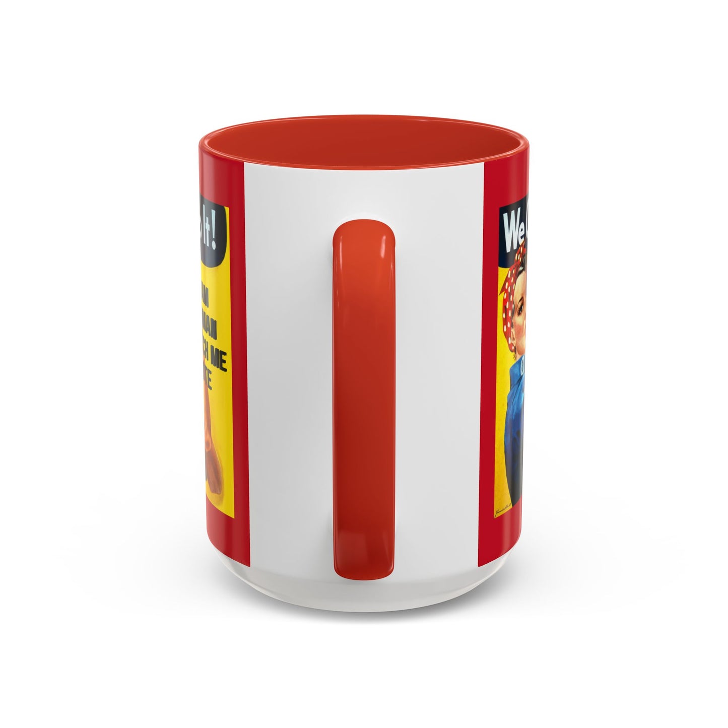 I Am Woman Watch Me Vote Rosie Red Accent Mug by theGreenDragonTavern.shop