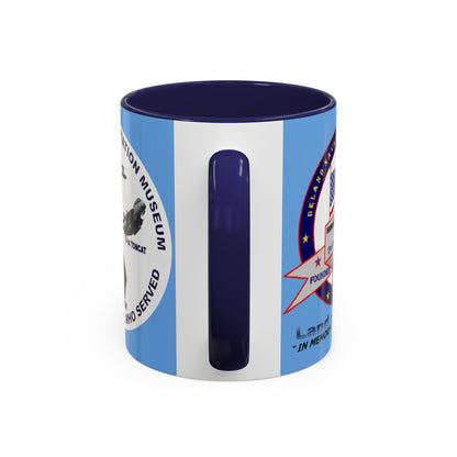 DNASM 2-sided, Founding & Student Art w/WhiteBG Light Blue Accent Mug by theGreenDragonTavern.shop