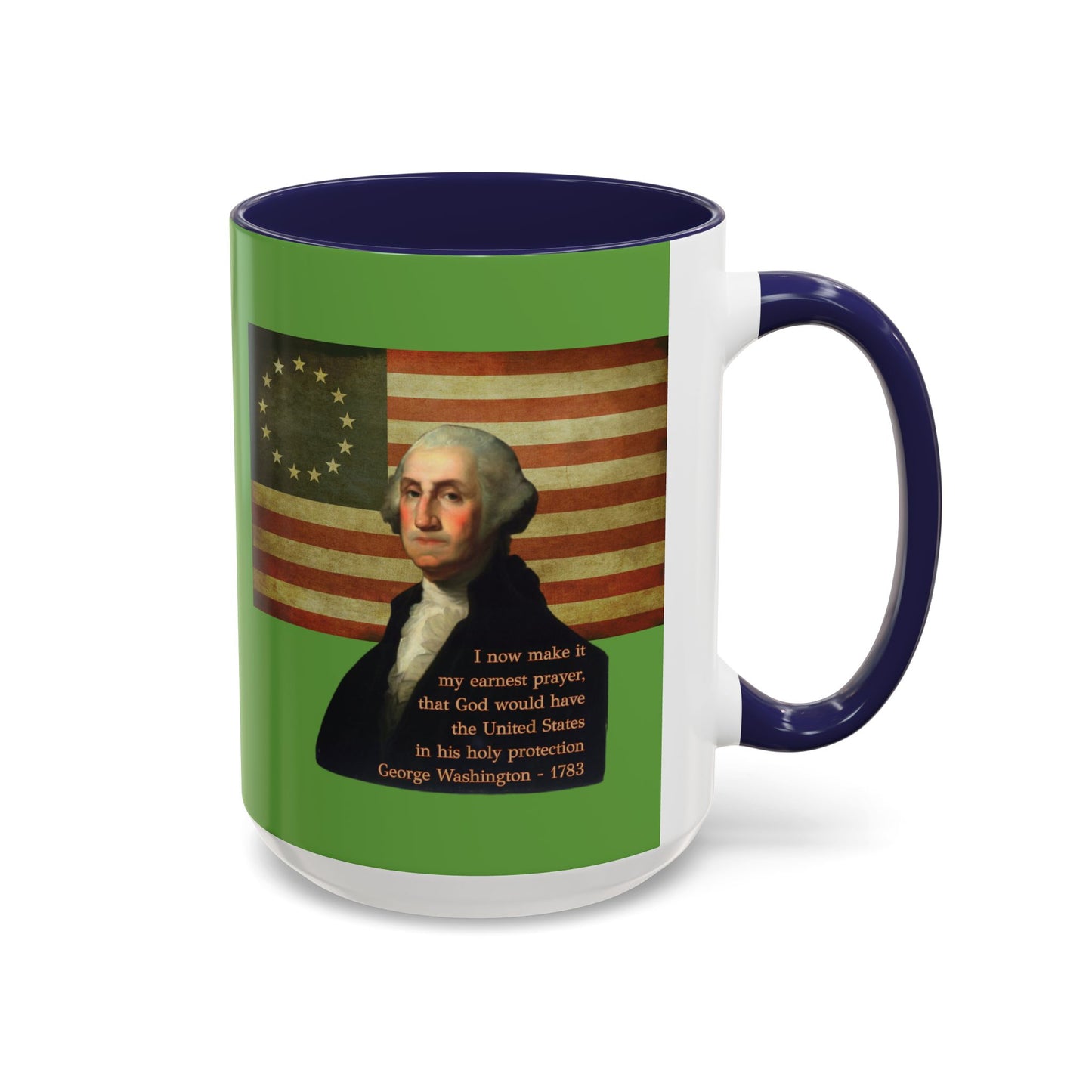 Washington's Earnest Prayer Green Accent Mug by theGreenDragonTavern.shop