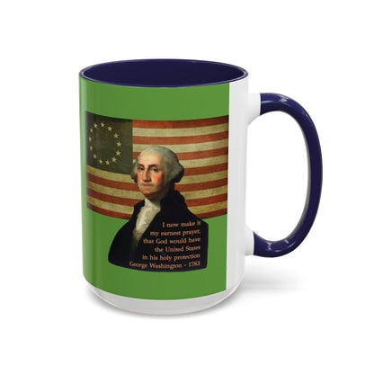 Washington's Earnest Prayer Green Accent Mug by theGreenDragonTavern.shop