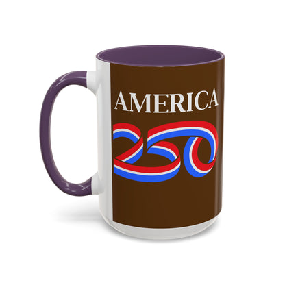 America 250 Brown Accent Mug by theGreenDragonTavern.shop