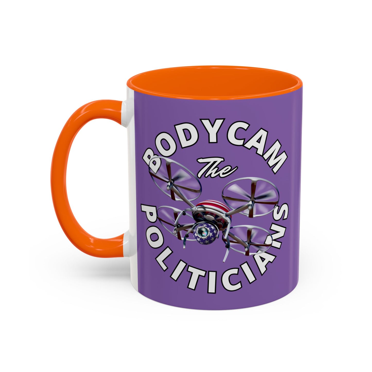 Bodycam the Politicians Drone Light Purple Accent Mug by theGreenDragonTavern.shop