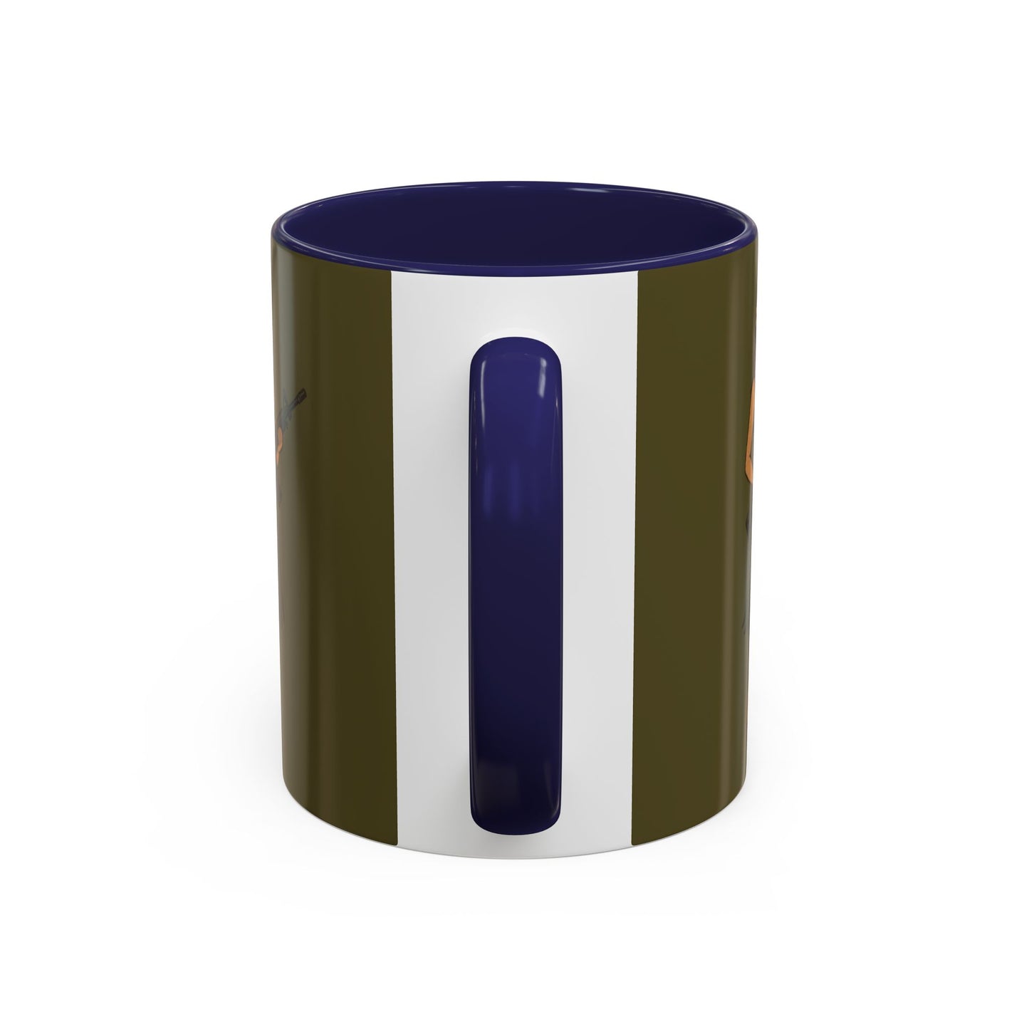 Hula Girl Packin' Heat Dark Green Accent Mug by theGreenDragonTavern.shop