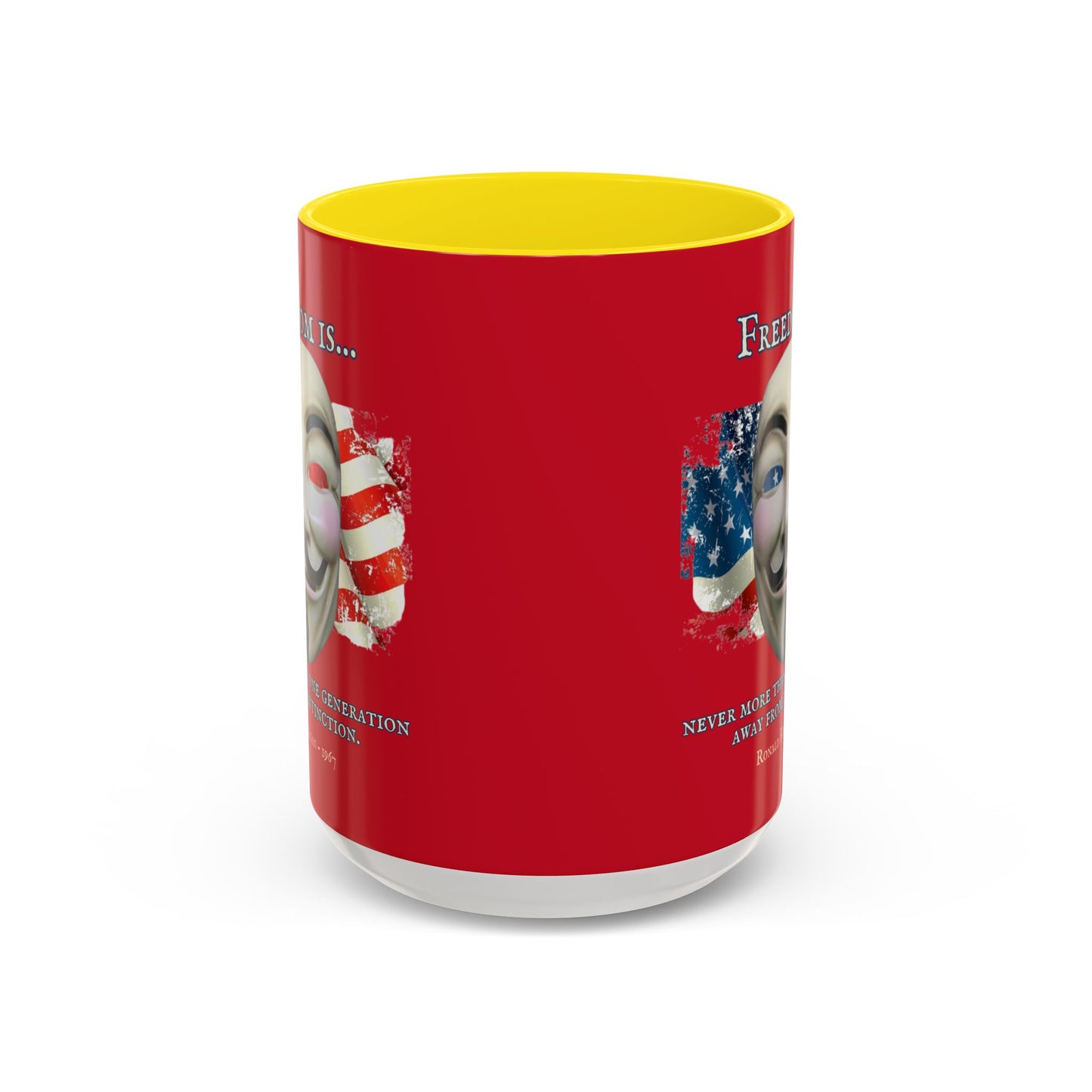 Ronald Reagan Freedom Vendetta Red Accent Mug by theGreenDragonTavern.shop