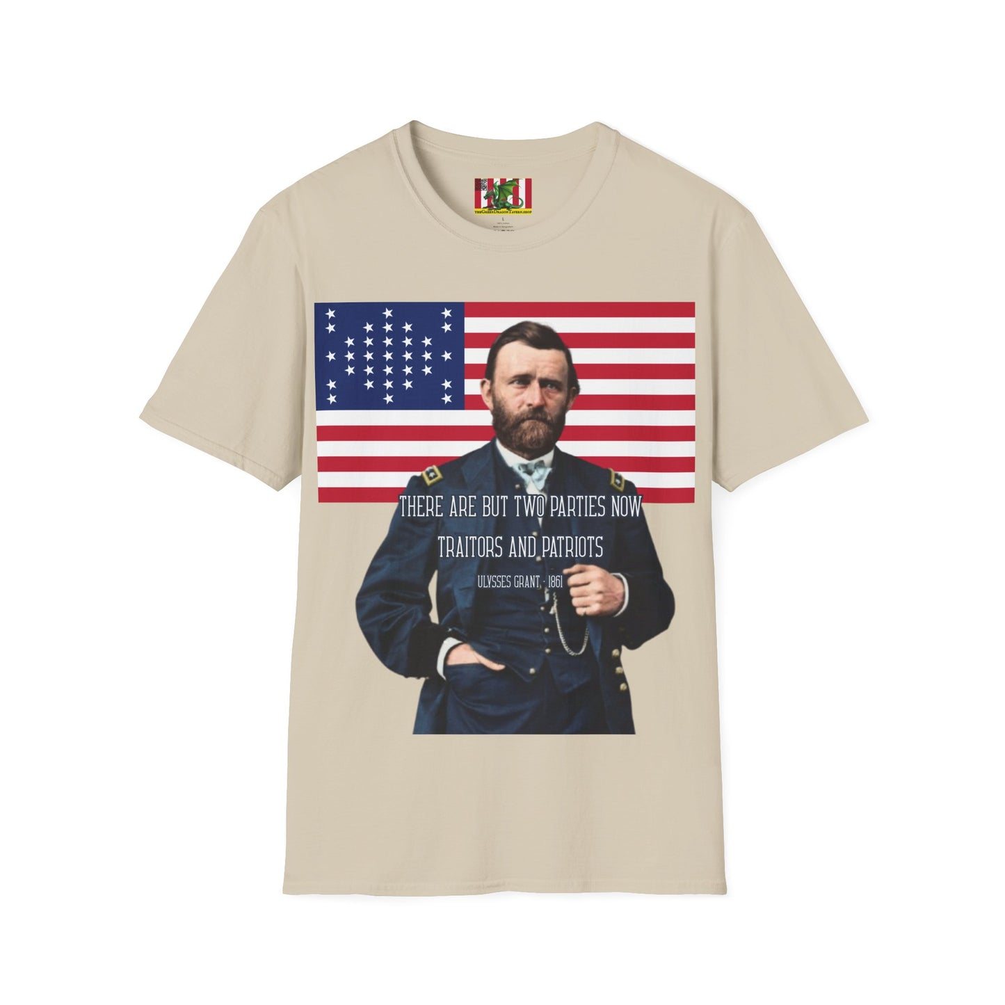 "Traitors and Patriots" Ulysses Grant Light colors Unisex T-Shirt by theGreenDragonTavern.shop