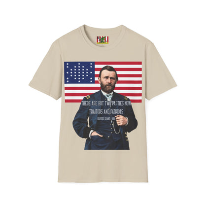 "Traitors and Patriots" Ulysses Grant Light colors Unisex T-Shirt by theGreenDragonTavern.shop
