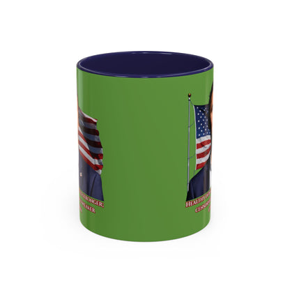 Charlie Kirk, Healthy Debate Green Accent Mug by theGreenDragonTavern.shop