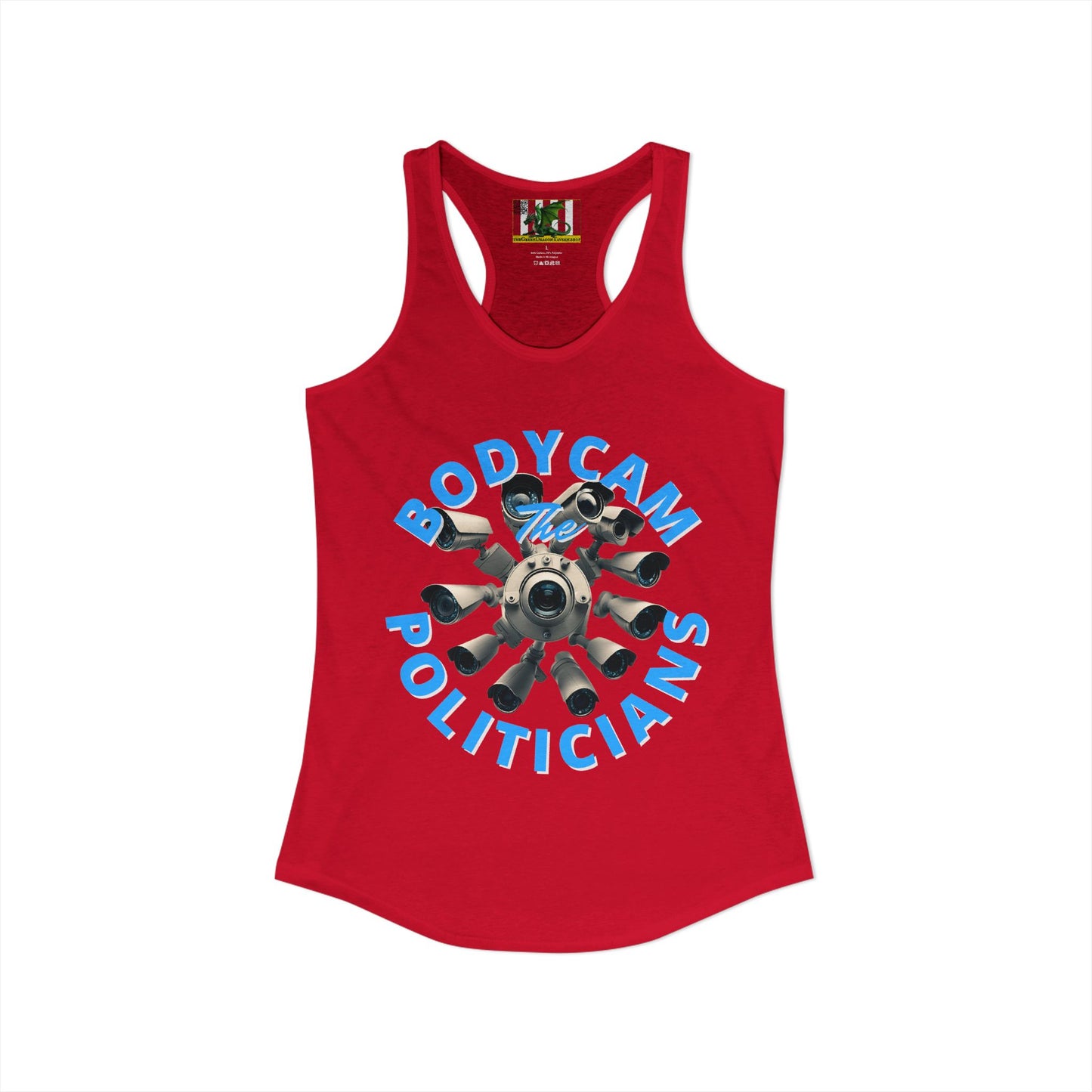 Bodycam the Politicians Cameras Women's Racerback Tank Top by theGreenDragonTavern.shop