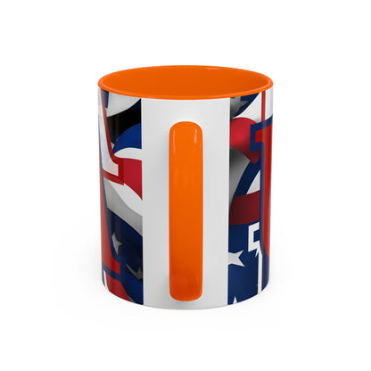 USA! USA! USA Red font Patriot Black Accent Mug by theGreenDragonTavern.shop