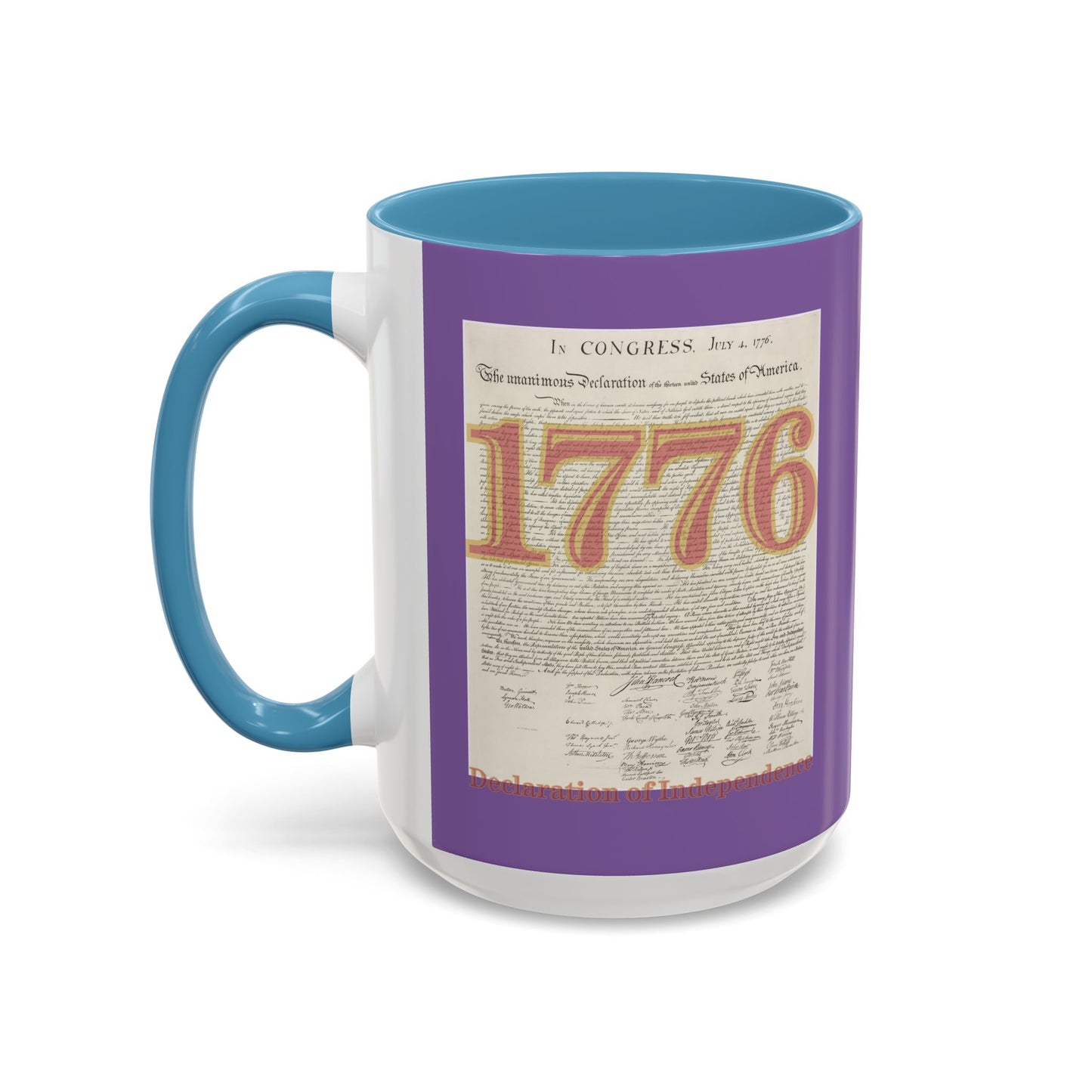 Declaration of Independence Light Purple Accent Mug by theGreenDragonTavern.shop