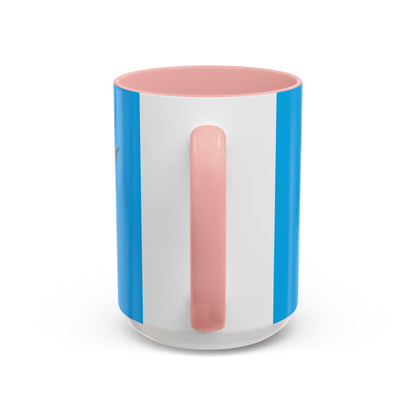 Hula Girl Packin' Heat Light Blue Accent Mug by theGreenDragonTavern.shop