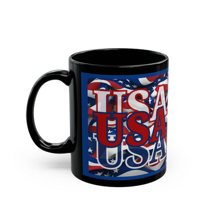 USA Red font Center Patriot Blue Mug by theGreenDragonTavern.shop