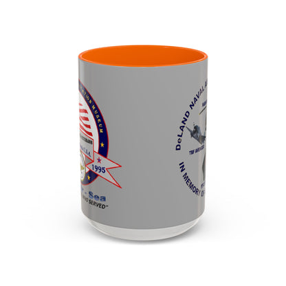 DNASM 2-sided, Founding & Student Art Light Grey Accent Mug by theGreenDragonTavern.shop